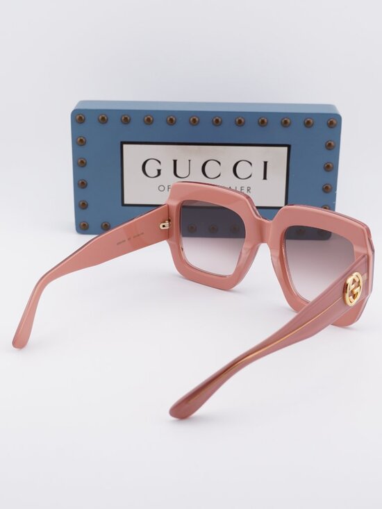 Gucci GG0178S 007 Women Square Sunglasses - Pink / Brown main image 9